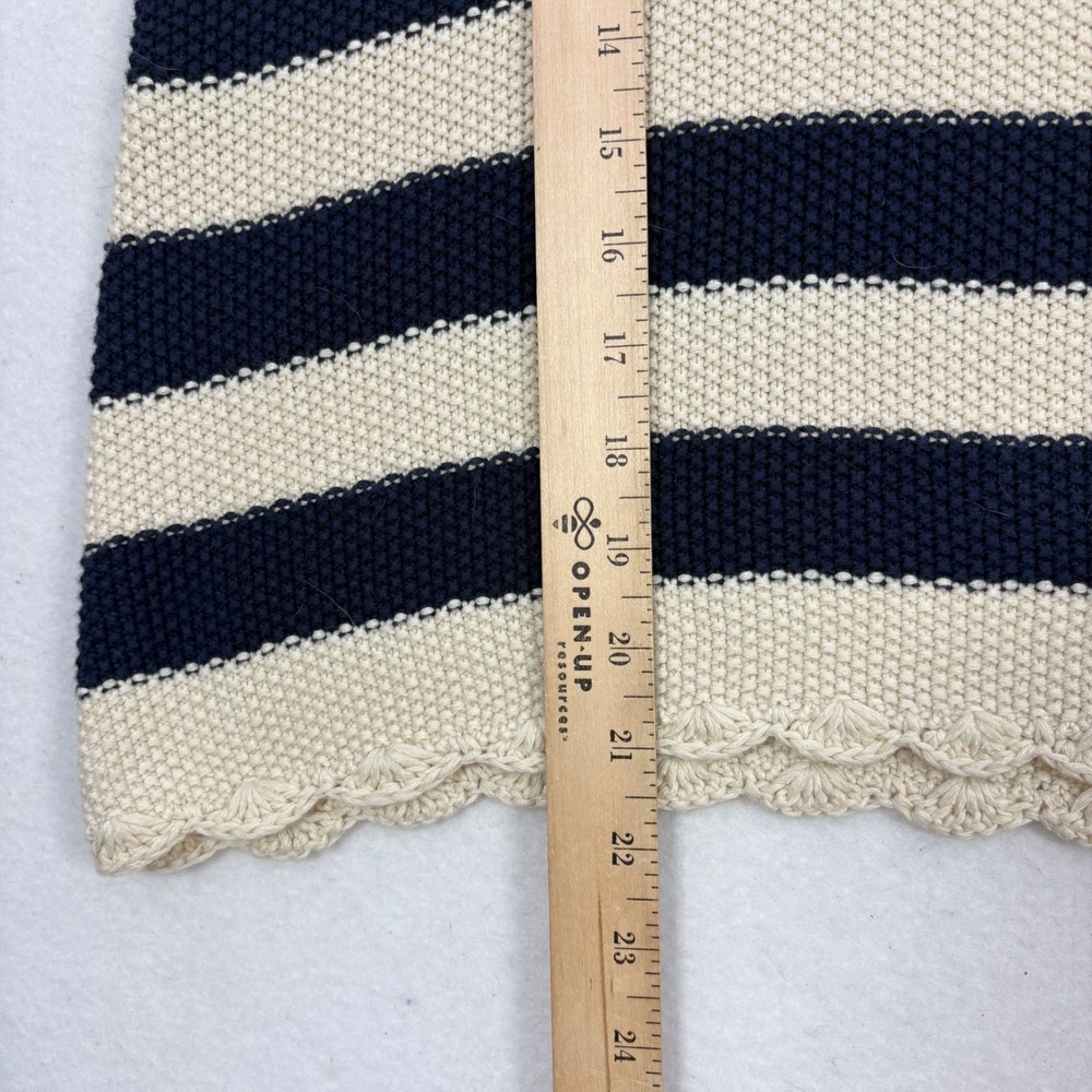 Frnch Paris S/S Sweater Womens M Cream Navy Blue Stripe Nautical Coastal Preppy - Picture 5 of 8